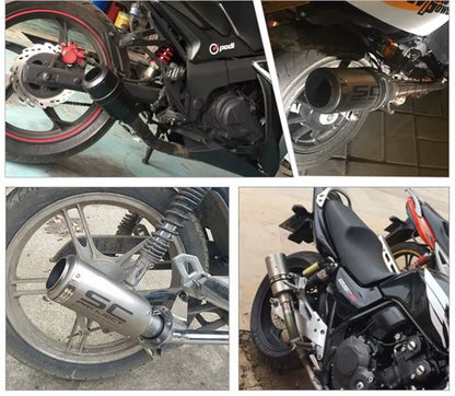 Universal 51/60Mm Motorcycle Sc Exhaust Inox Muffler Carbon Fiber Exhaust with DB Killer for Z900 R3 R25 MT07 MT09 R1 Z400 Z650