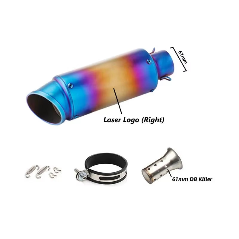 Universal 51/60Mm Motorcycle Sc Exhaust Inox Muffler Carbon Fiber Exhaust with DB Killer for Z900 R3 R25 MT07 MT09 R1 Z400 Z650