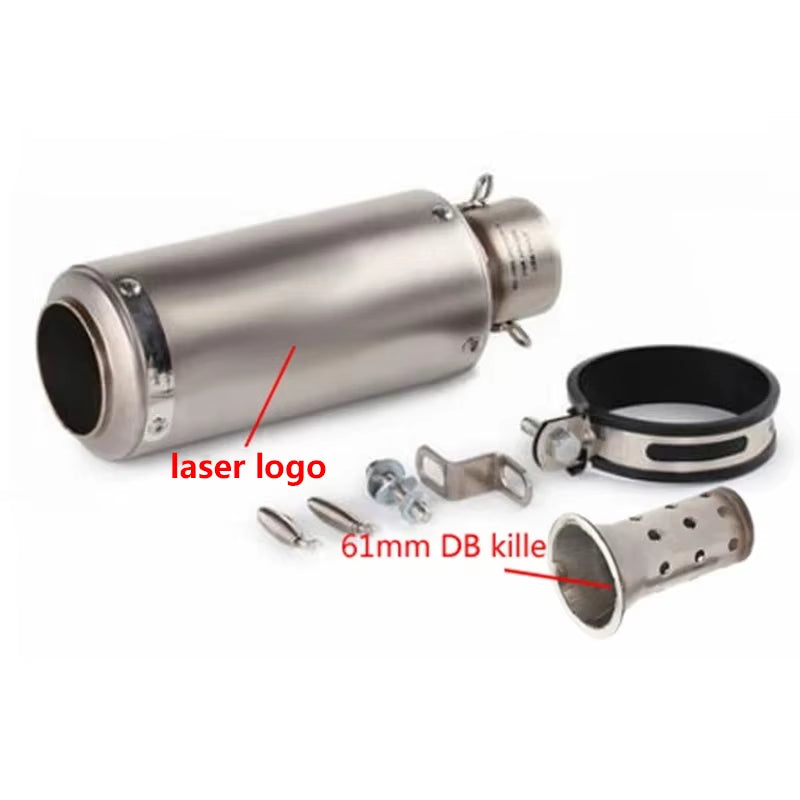 Universal 51/60Mm Motorcycle Sc Exhaust Inox Muffler Carbon Fiber Exhaust with DB Killer for Z900 R3 R25 MT07 MT09 R1 Z400 Z650