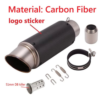 Universal 51/60Mm Motorcycle Sc Exhaust Inox Muffler Carbon Fiber Exhaust with DB Killer for Z900 R3 R25 MT07 MT09 R1 Z400 Z650