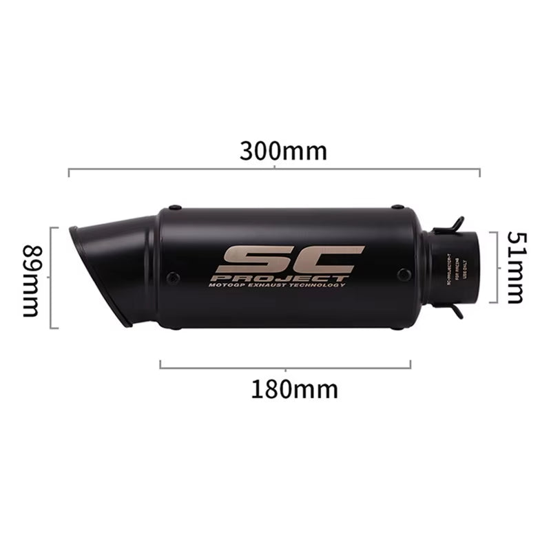 Universal 51/60Mm Motorcycle Sc Exhaust Inox Muffler Carbon Fiber Exhaust with DB Killer for Z900 R3 R25 MT07 MT09 R1 Z400 Z650
