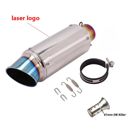 Universal 51/60Mm Motorcycle Sc Exhaust Inox Muffler Carbon Fiber Exhaust with DB Killer for Z900 R3 R25 MT07 MT09 R1 Z400 Z650