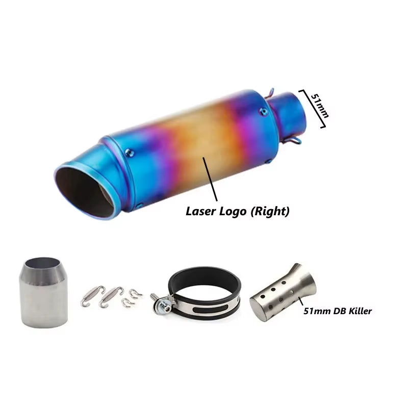 Universal 51/60Mm Motorcycle Sc Exhaust Inox Muffler Carbon Fiber Exhaust with DB Killer for Z900 R3 R25 MT07 MT09 R1 Z400 Z650